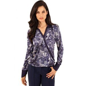 Marisa Kenson $89 Navy Paisley Blouse‎